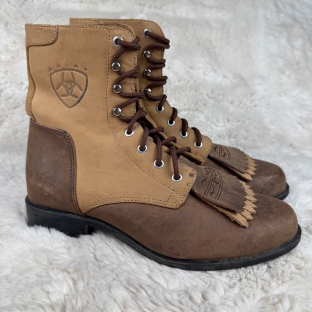 Ariat Heritage Lacer Women's Size 6M Brown Tan 6” Barn Chore Western Cowboy Boot